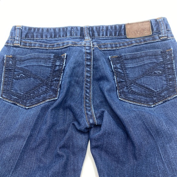 BKE Buckle Sabrina Stretch Bootcut Flare Blue Jeans Womens 27z33.5 Low rise Dark - Picture 5 of 8